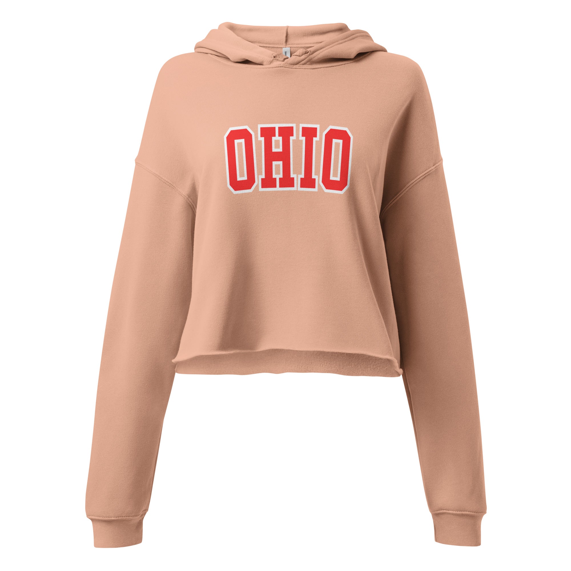 Red Collegiate Ohio Cropped Hoodie