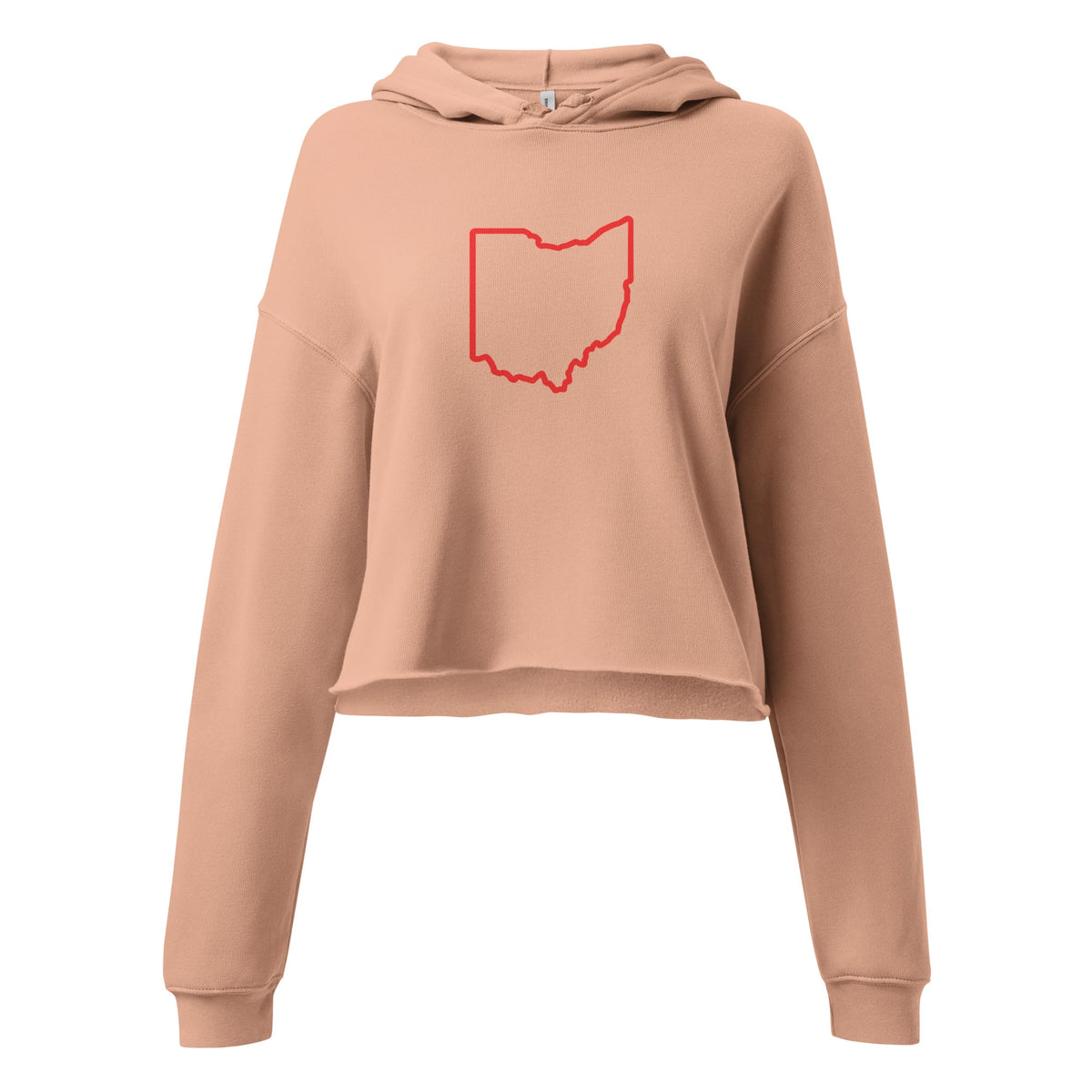 Red Ohio Outline Cropped Hoodie