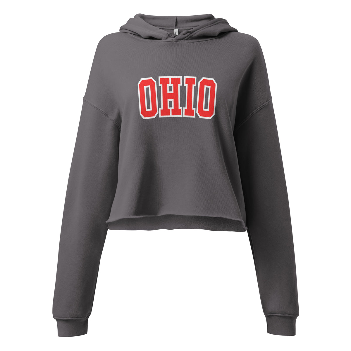 Red Collegiate Ohio Cropped Hoodie