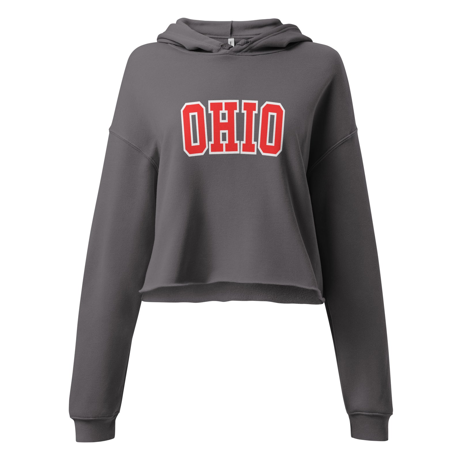 Red Collegiate Ohio Cropped Hoodie