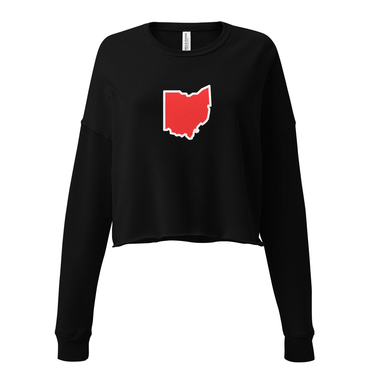 Red Ohio Border Cropped Sweatshirt