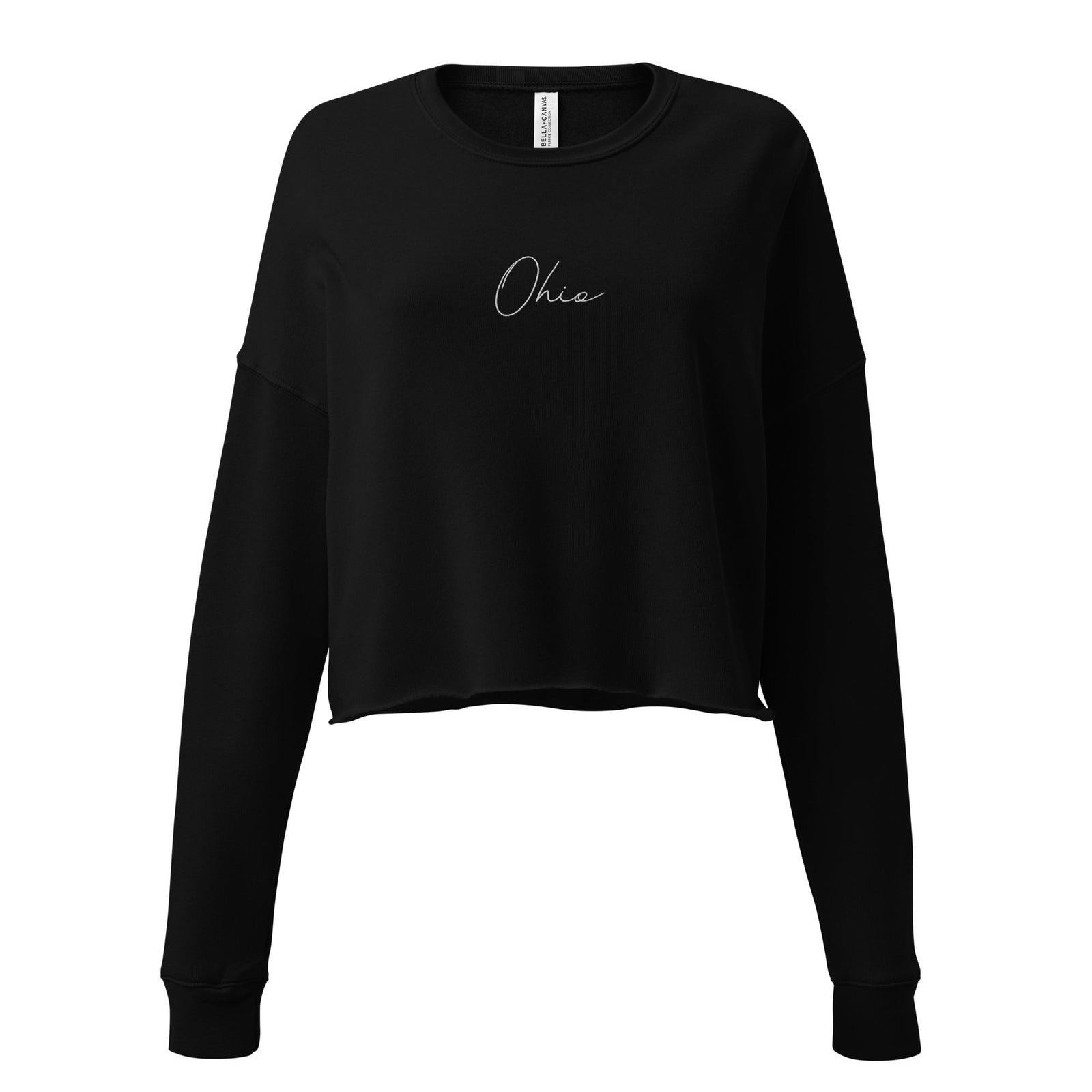 Embroidered Ohio Script Cropped Sweatshirt