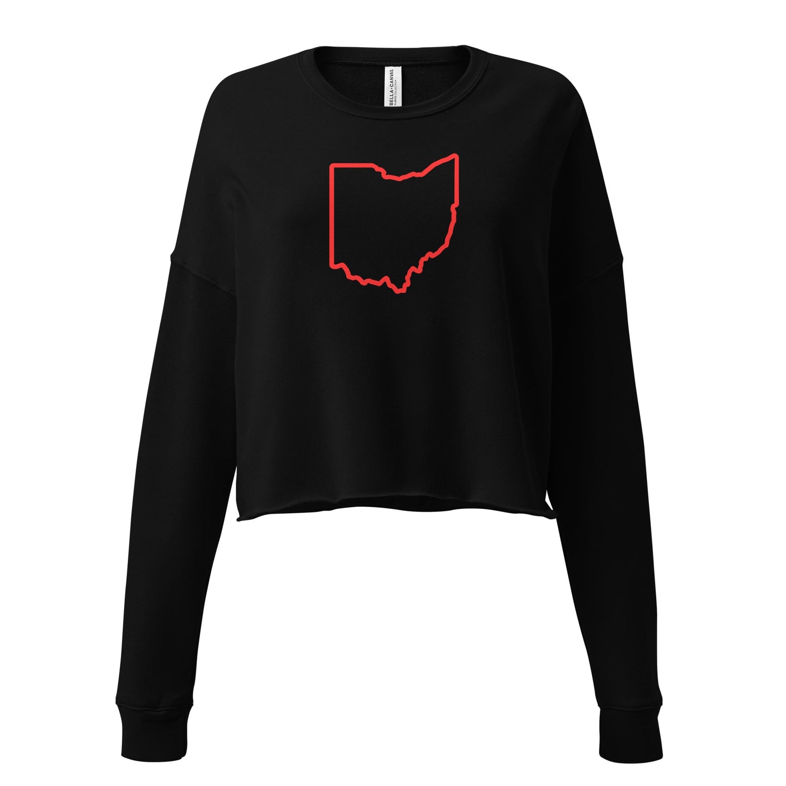 Red Ohio Outline Cropped Sweatshirt