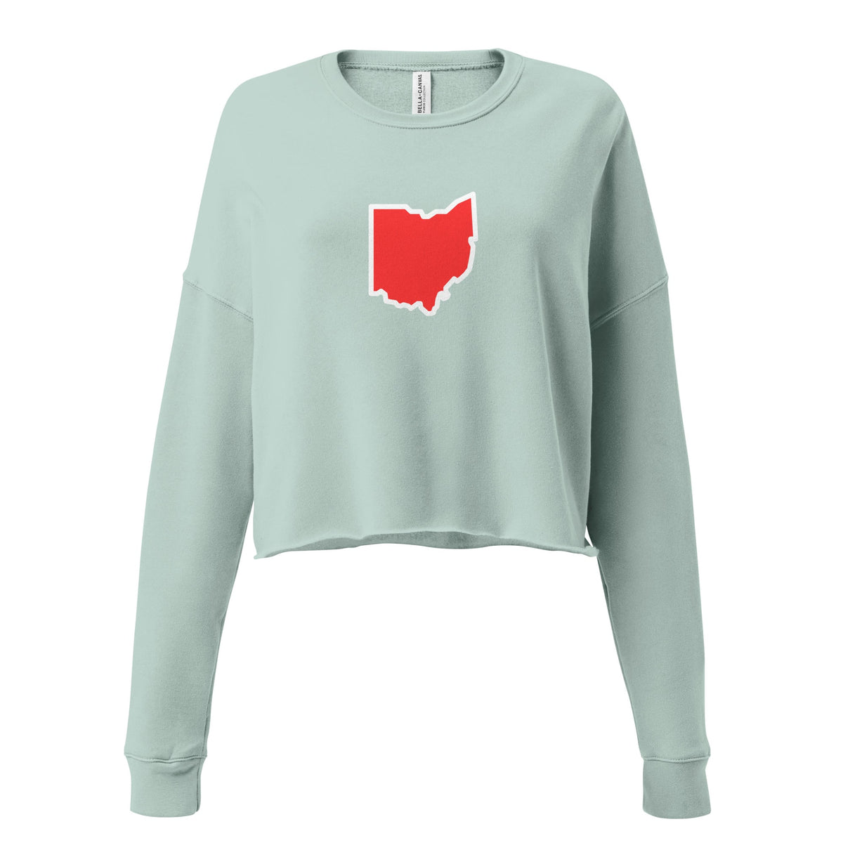 Red Ohio Border Cropped Sweatshirt