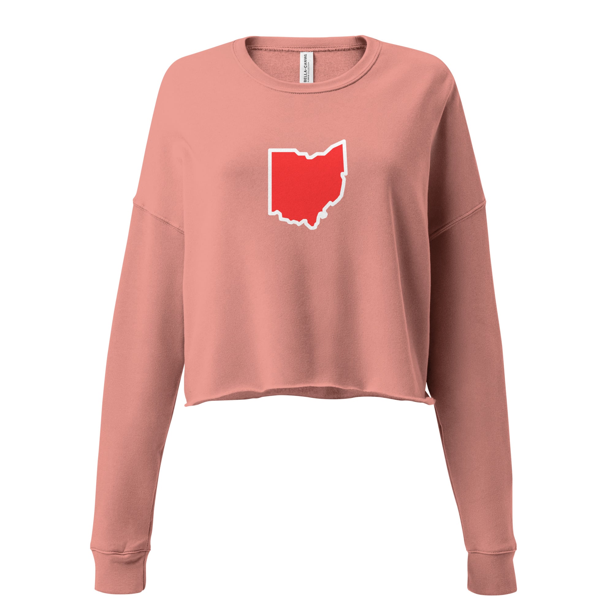 Red Ohio Border Cropped Sweatshirt