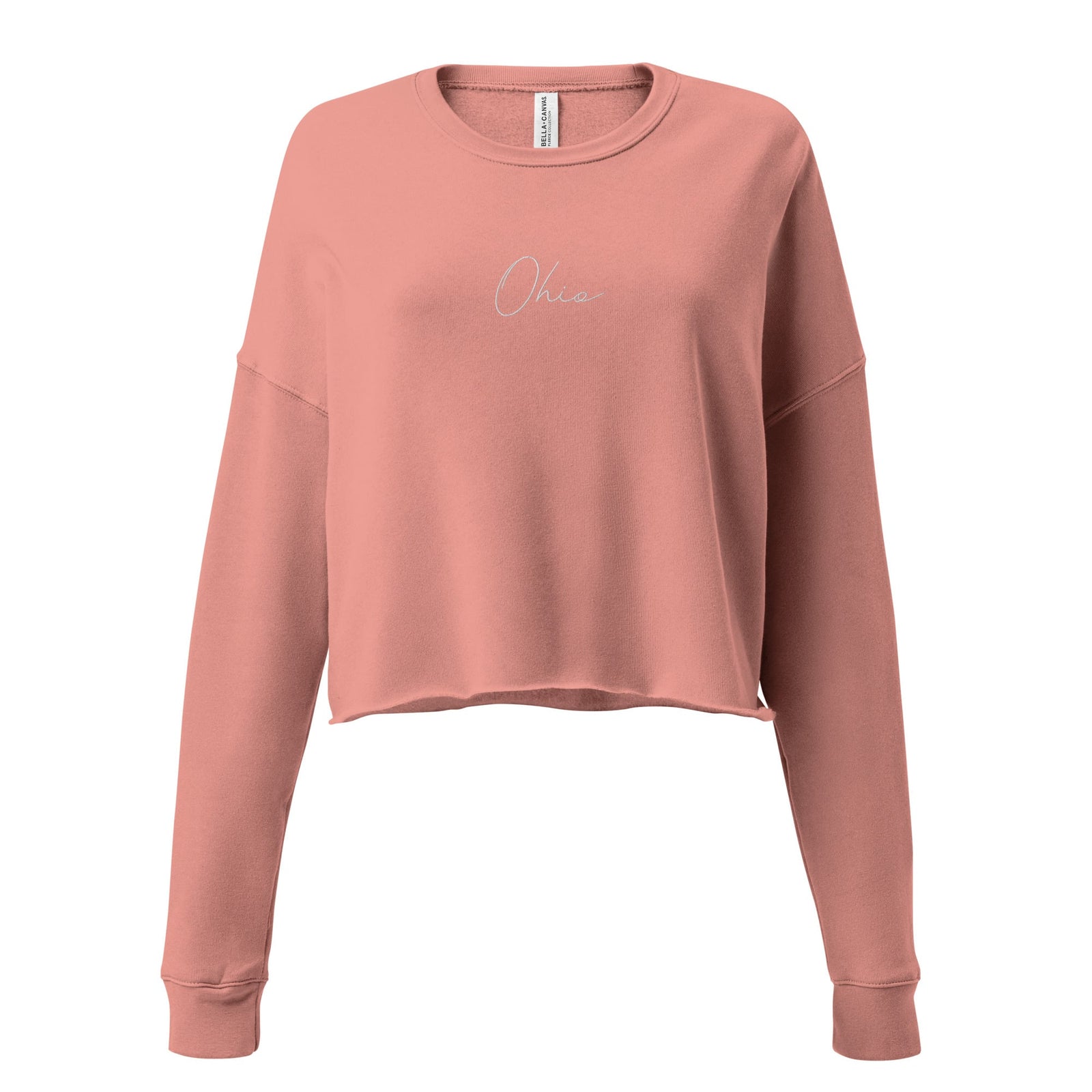 Embroidered Ohio Script Cropped Sweatshirt