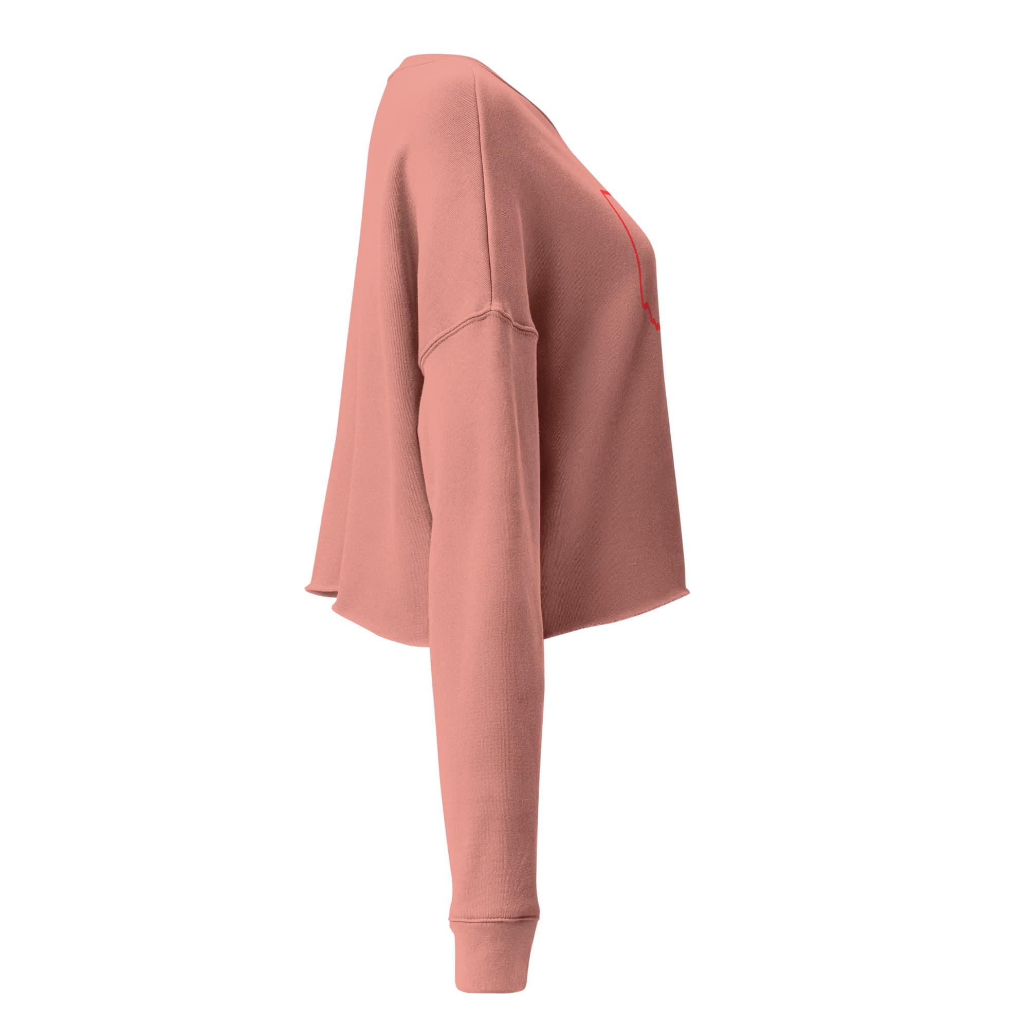 Red Ohio Outline Cropped Sweatshirt