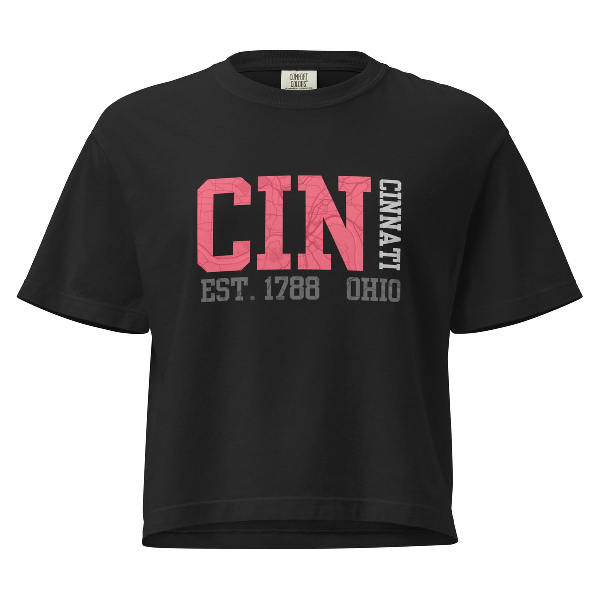 Cincinnati Map Cropped T Shirt