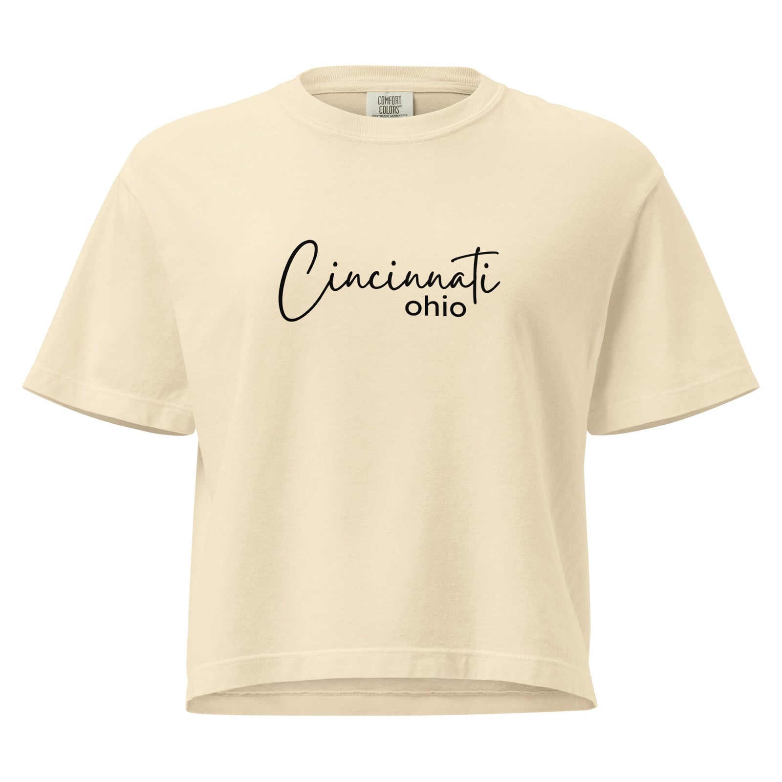 Cincinnati Script Cropped T Shirt