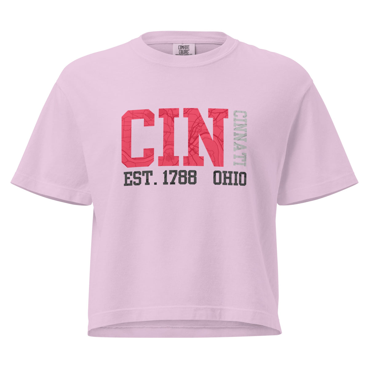 Cincinnati Map Cropped T Shirt