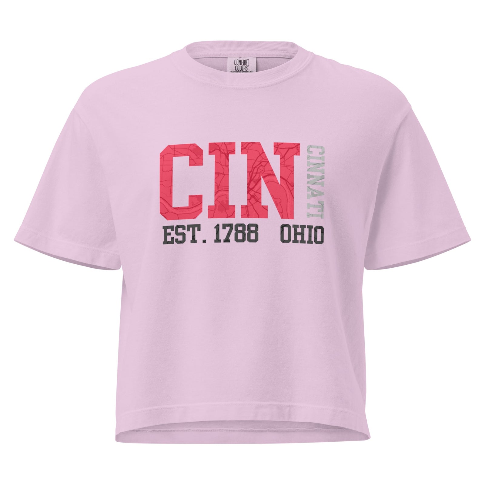 Cincinnati Map Cropped T Shirt