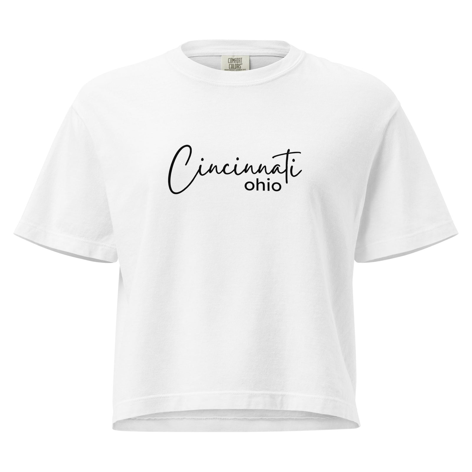 Cincinnati Script Cropped T Shirt