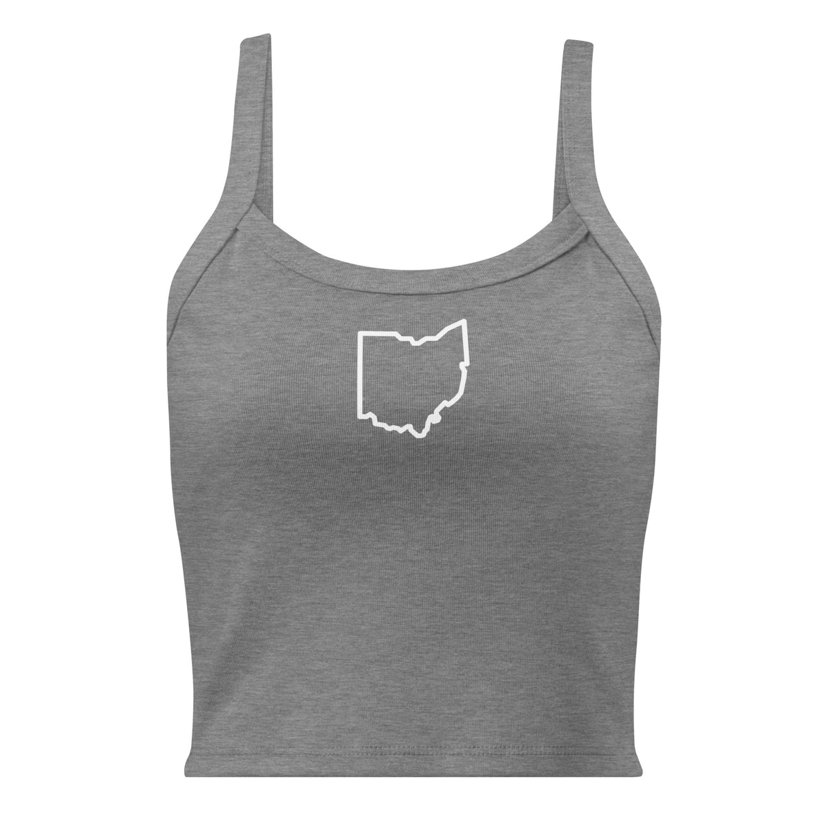 White Ohio Outline Cropped Tank Top