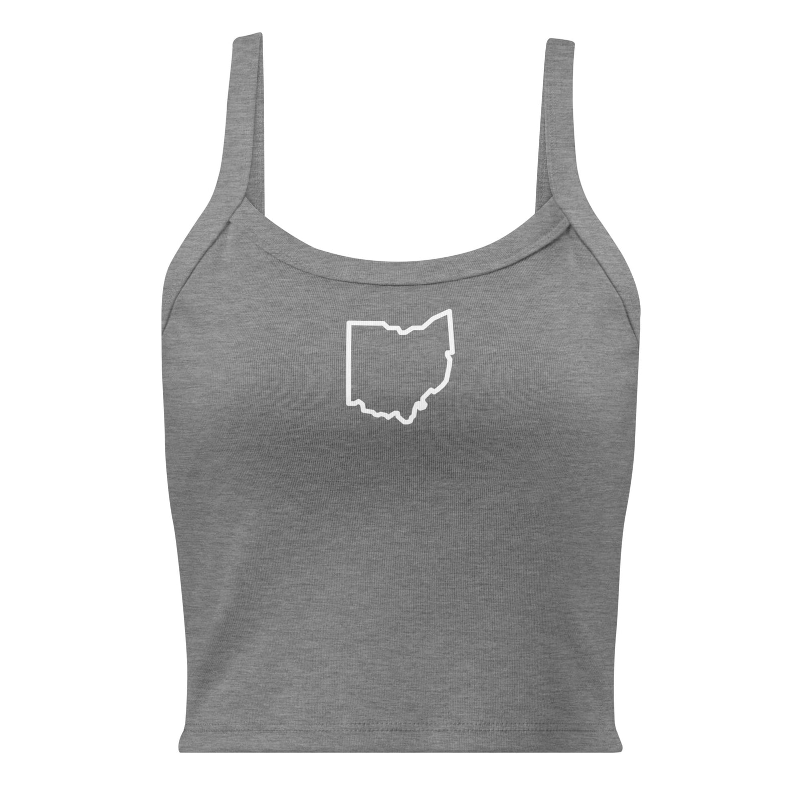 White Ohio Outline Cropped Tank Top