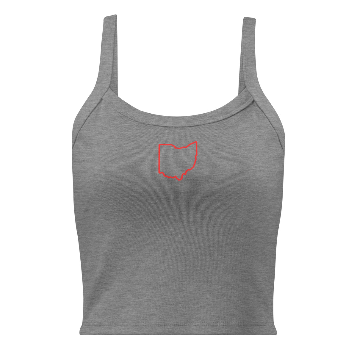 Red Ohio Outline Cropped Tank Top