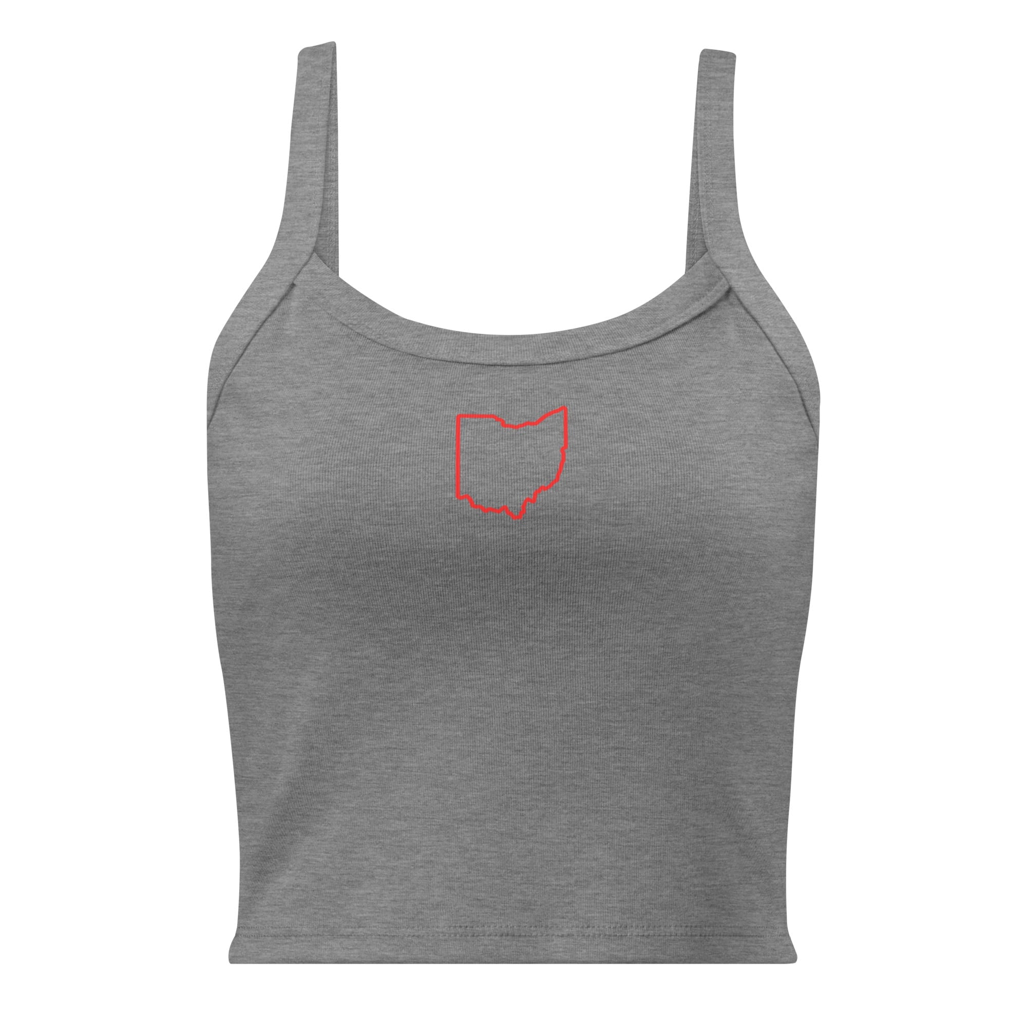 Red Ohio Outline Cropped Tank Top
