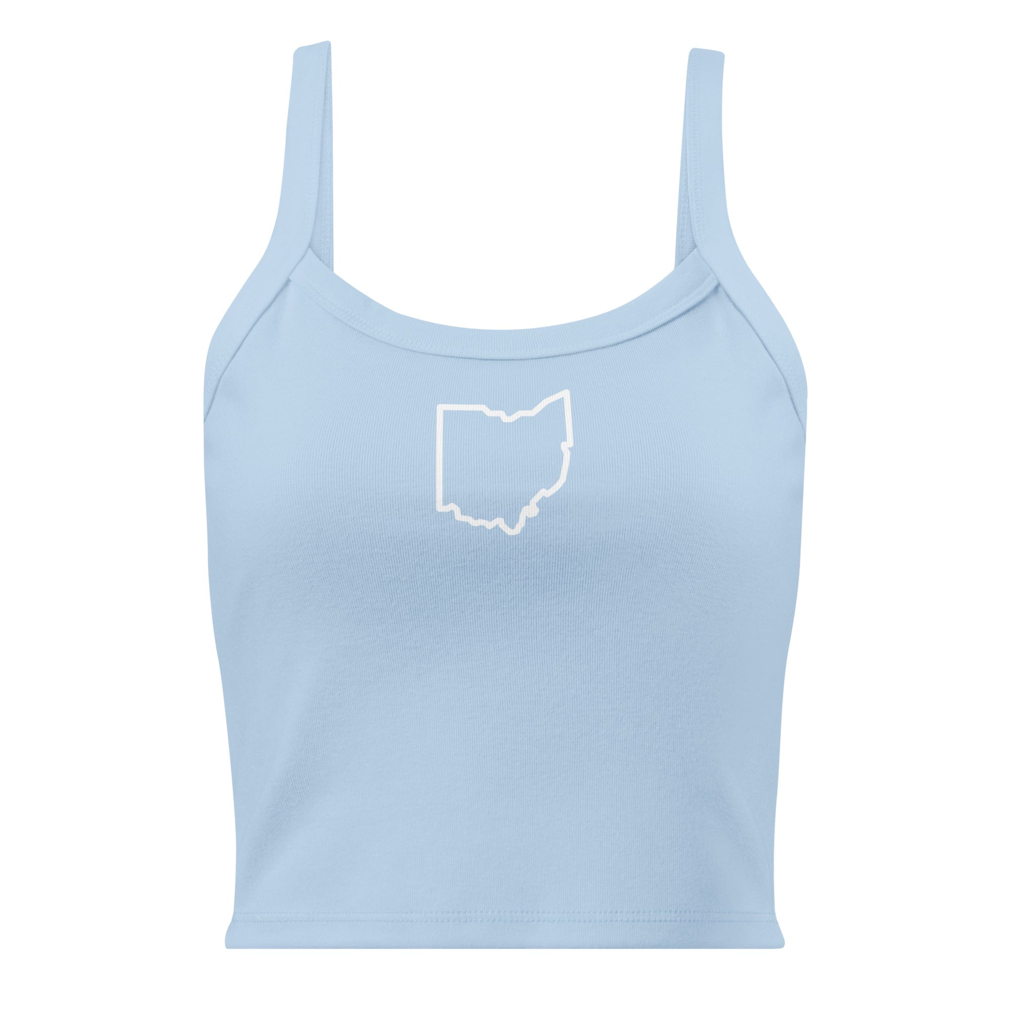 White Ohio Outline Cropped Tank Top