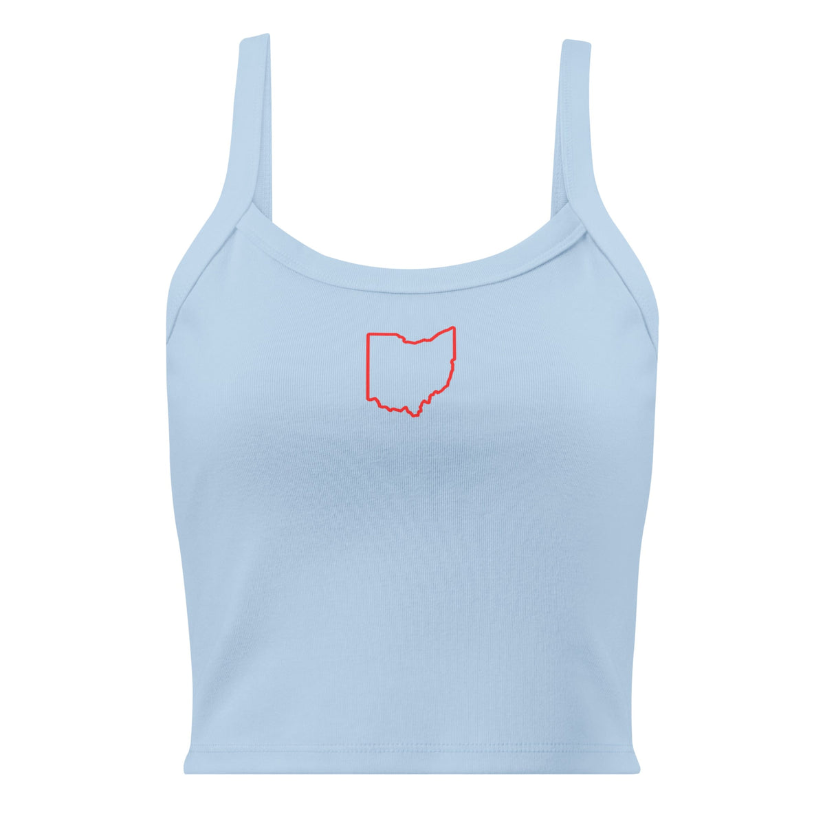 Red Ohio Outline Cropped Tank Top