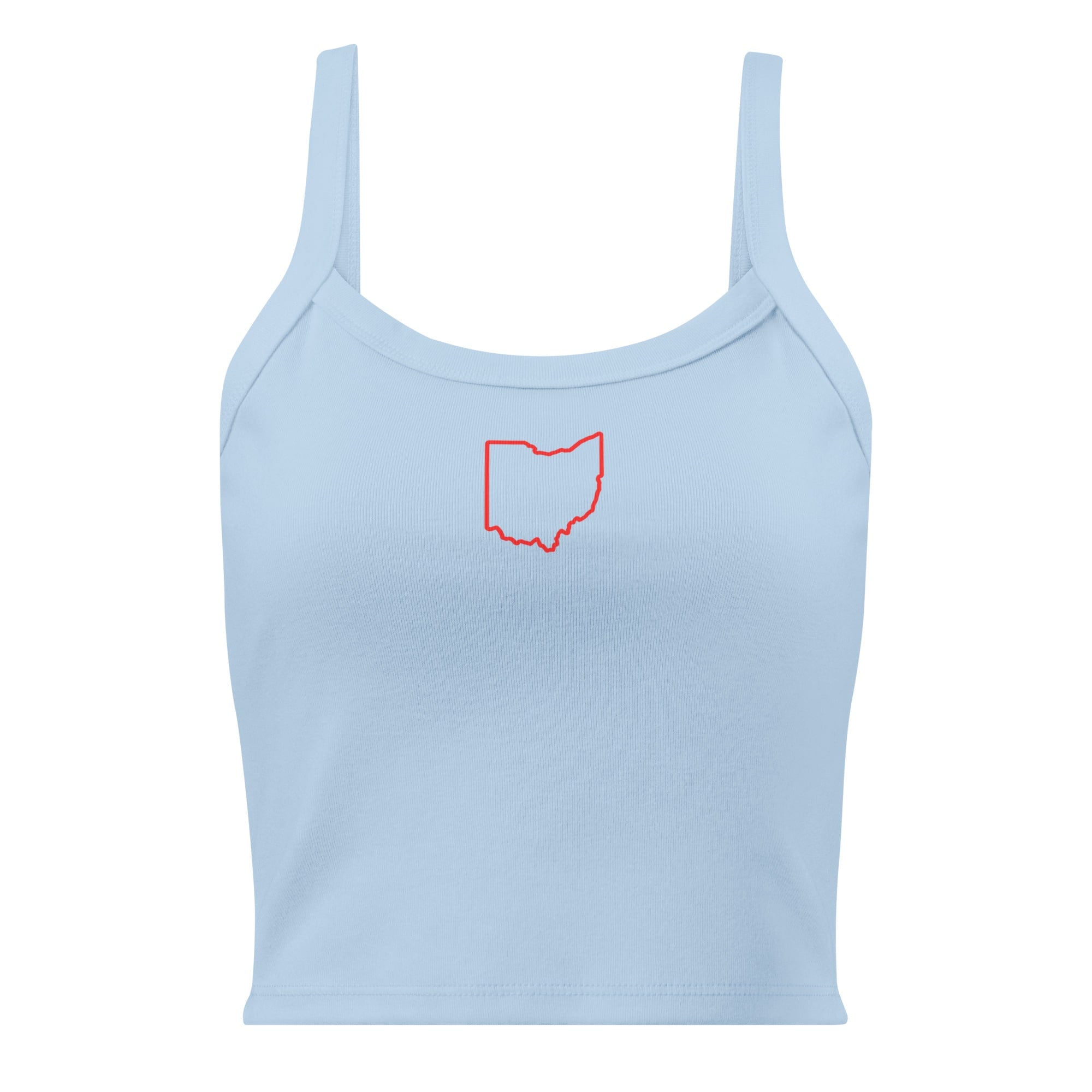 Red Ohio Outline Cropped Tank Top