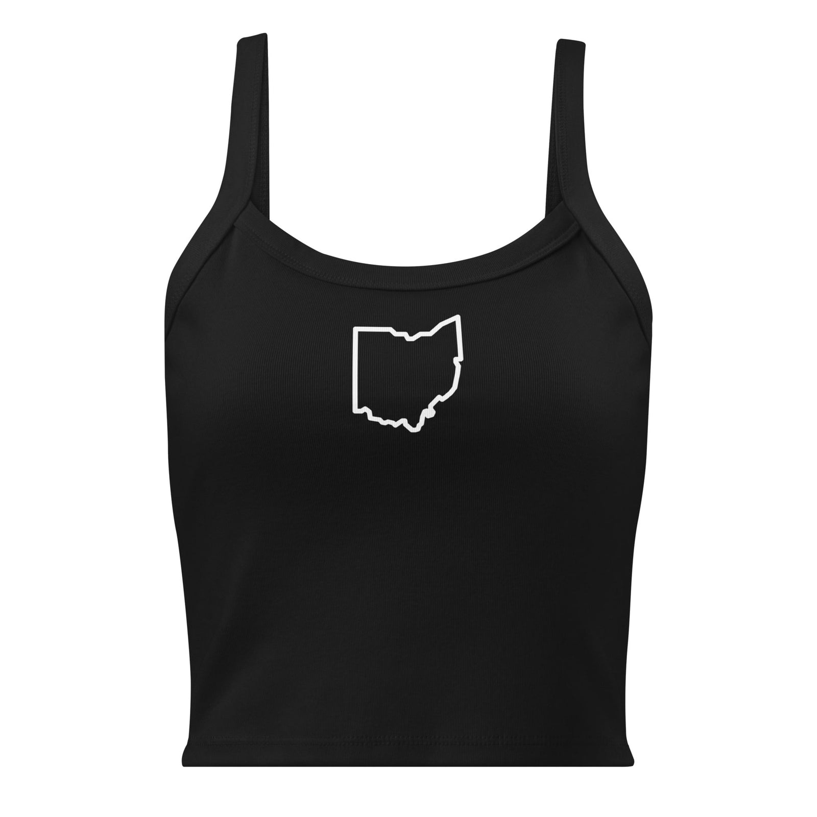 White Ohio Outline Cropped Tank Top