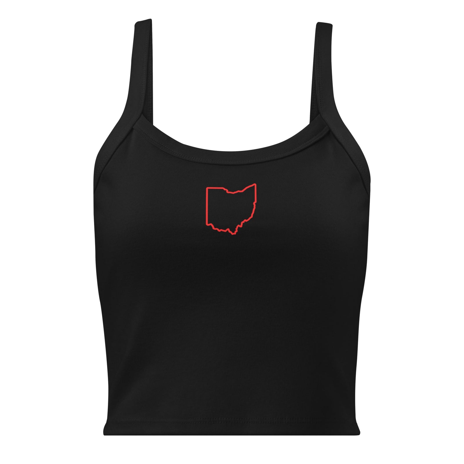 Red Ohio Outline Cropped Tank Top