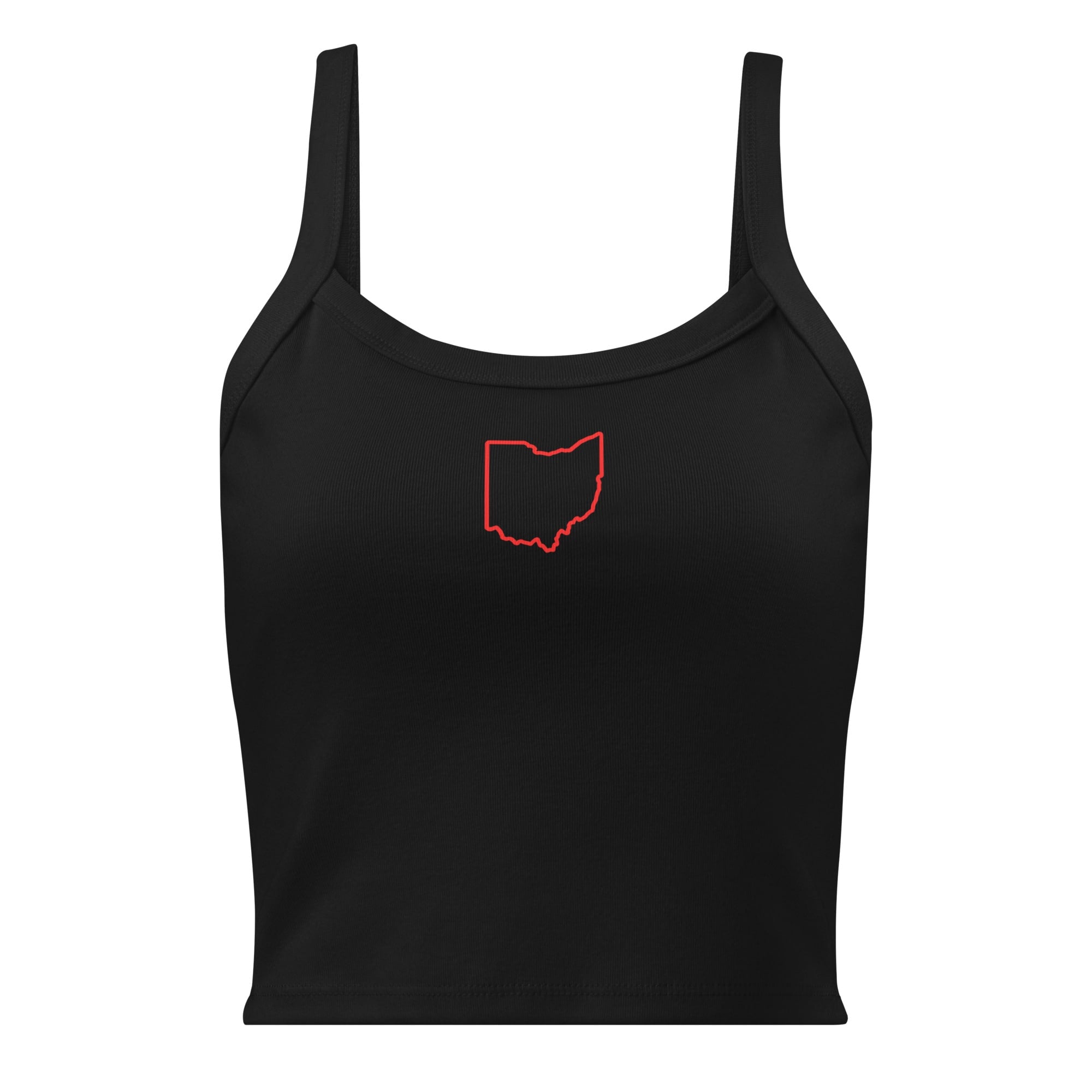Red Ohio Outline Cropped Tank Top