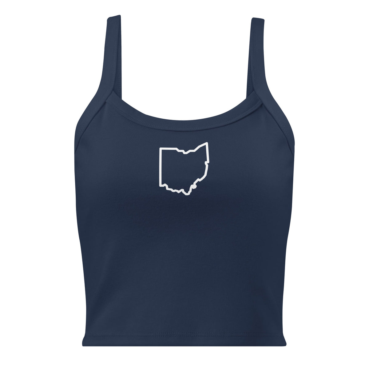 White Ohio Outline Cropped Tank Top