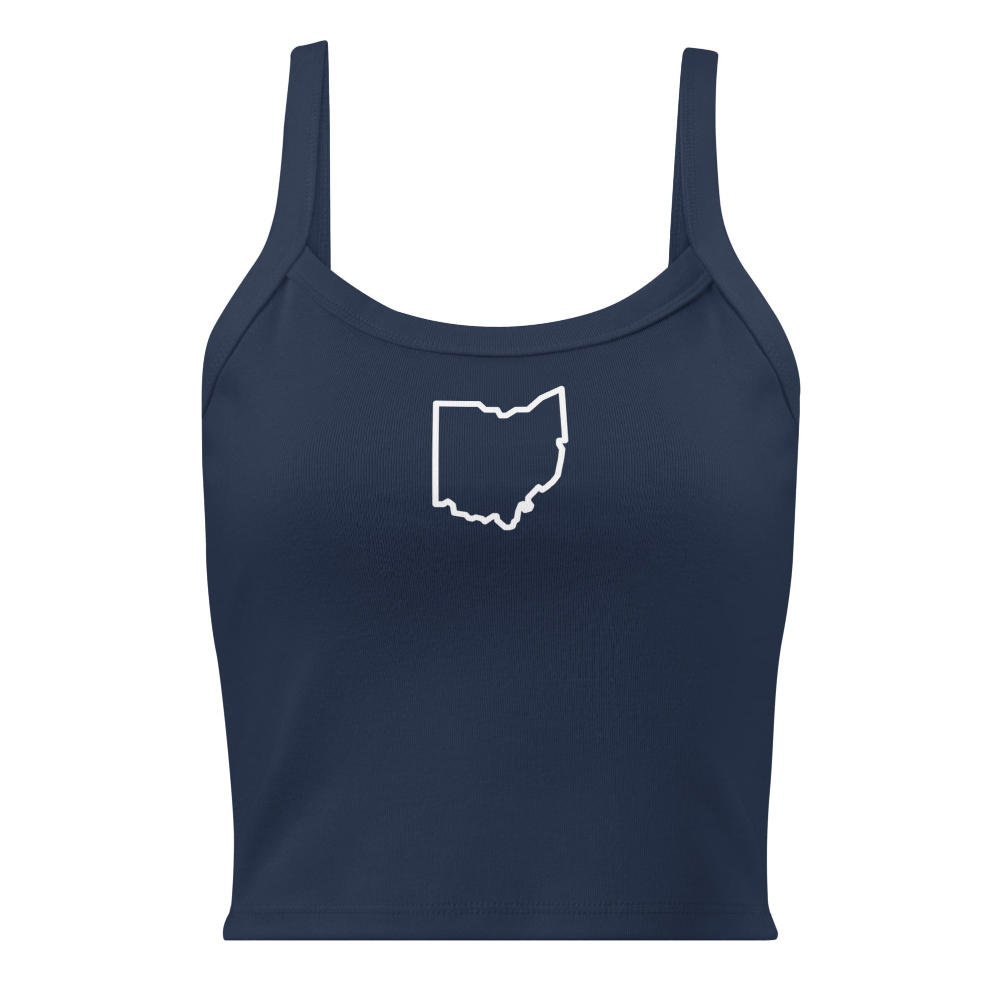 White Ohio Outline Cropped Tank Top