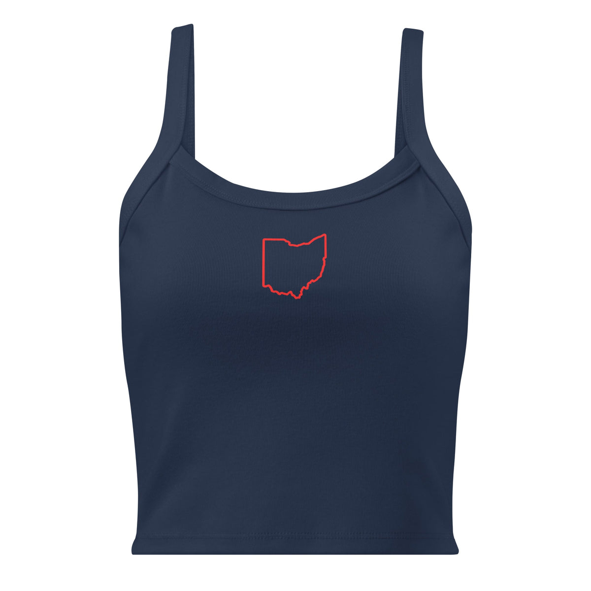 Red Ohio Outline Cropped Tank Top