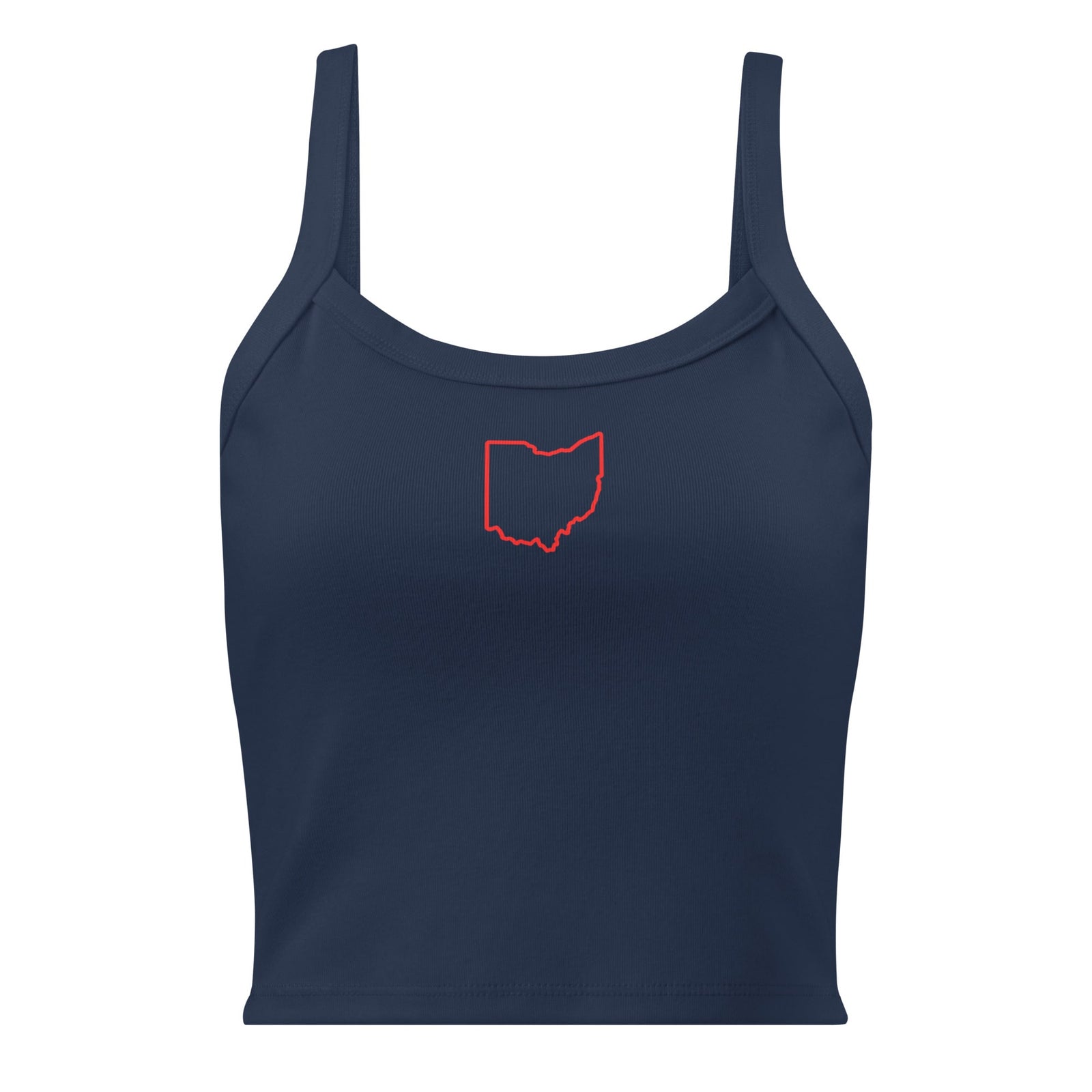 Red Ohio Outline Cropped Tank Top