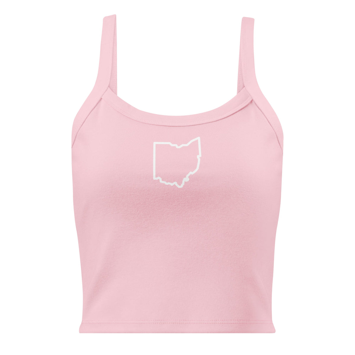 White Ohio Outline Cropped Tank Top