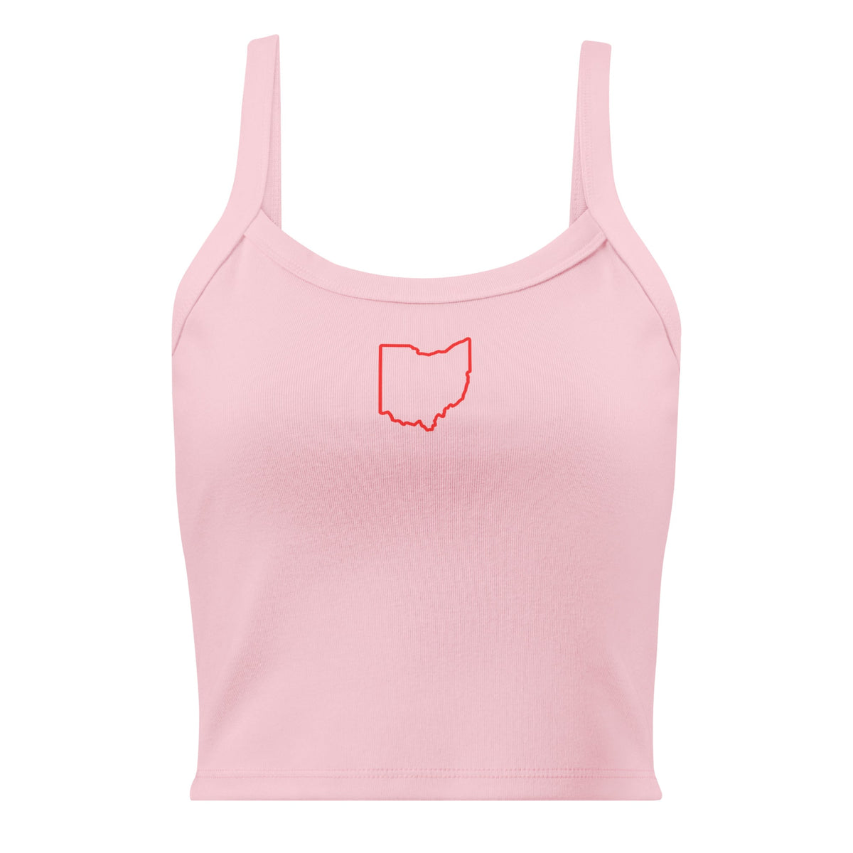 Red Ohio Outline Cropped Tank Top