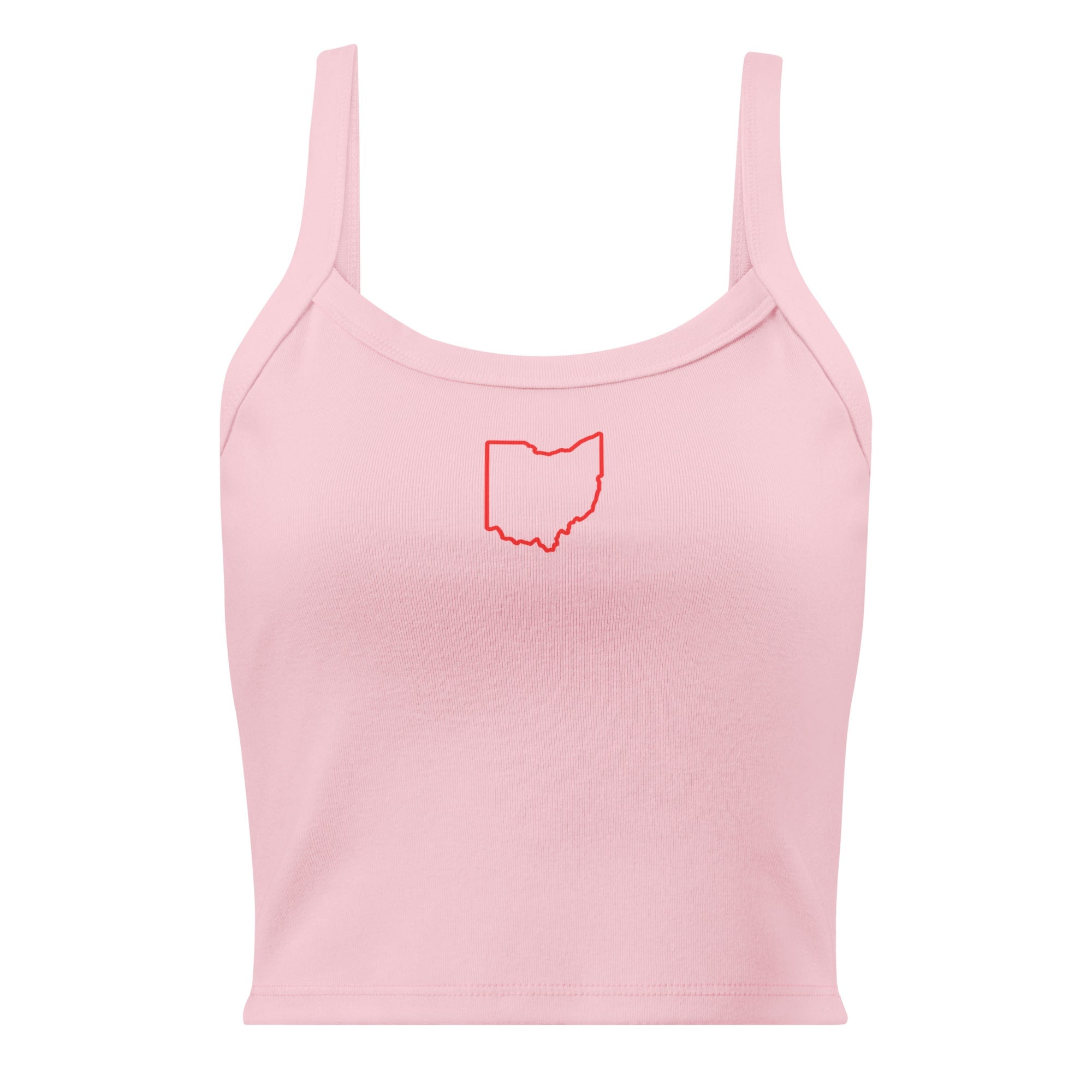 Red Ohio Outline Cropped Tank Top