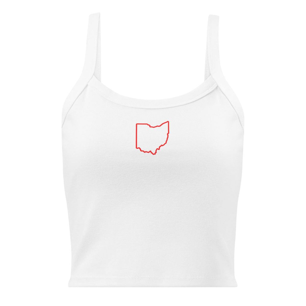 Red Ohio Outline Cropped Tank Top