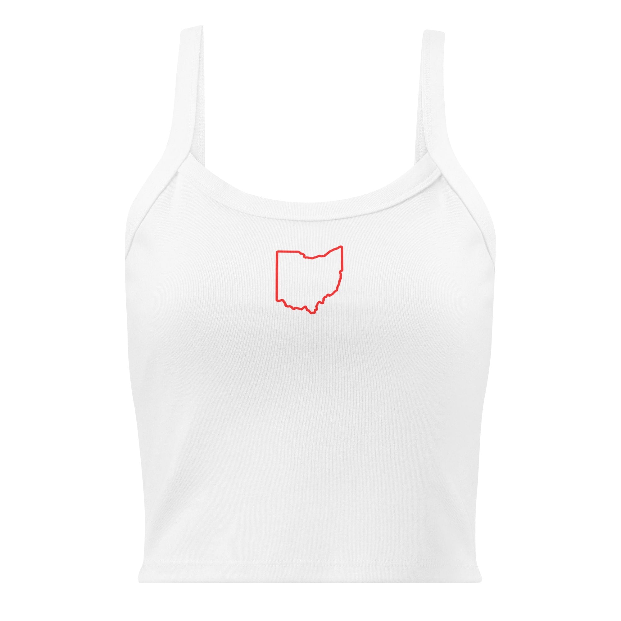 Red Ohio Outline Cropped Tank Top