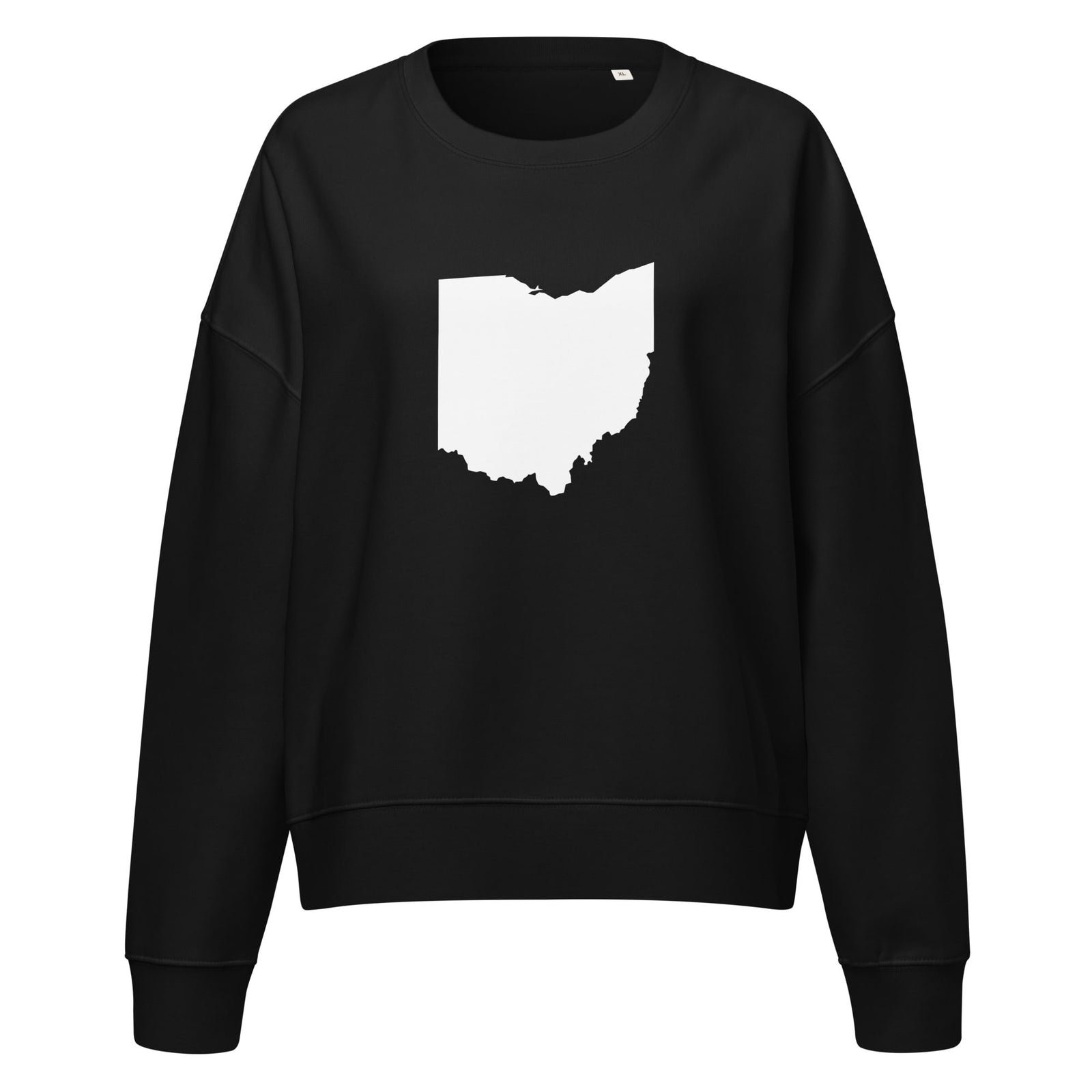 White Ohio Cropped Crewneck Sweatshirt