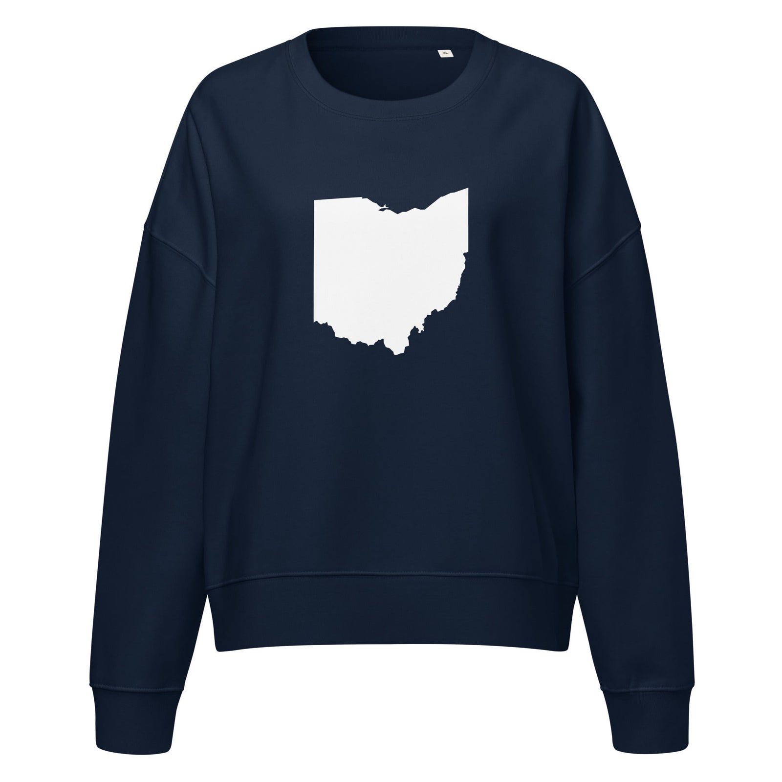White Ohio Cropped Crewneck Sweatshirt
