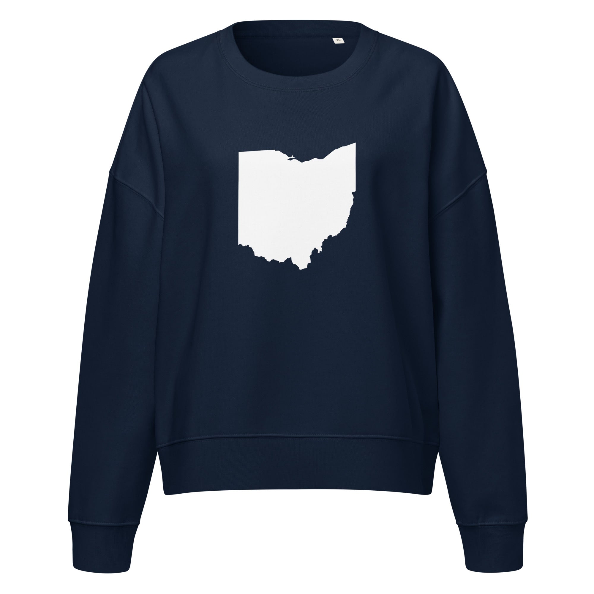 White Ohio Cropped Crewneck Sweatshirt
