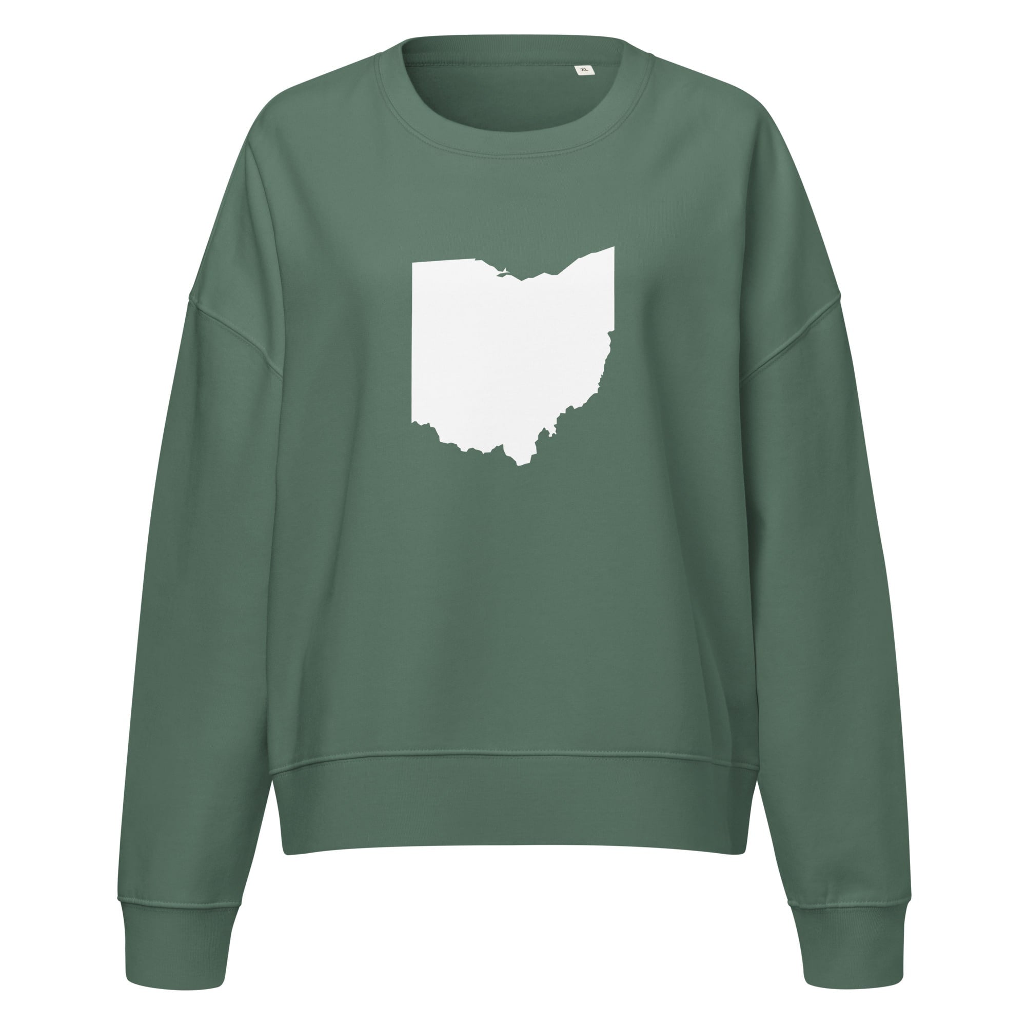 White Ohio Cropped Crewneck Sweatshirt