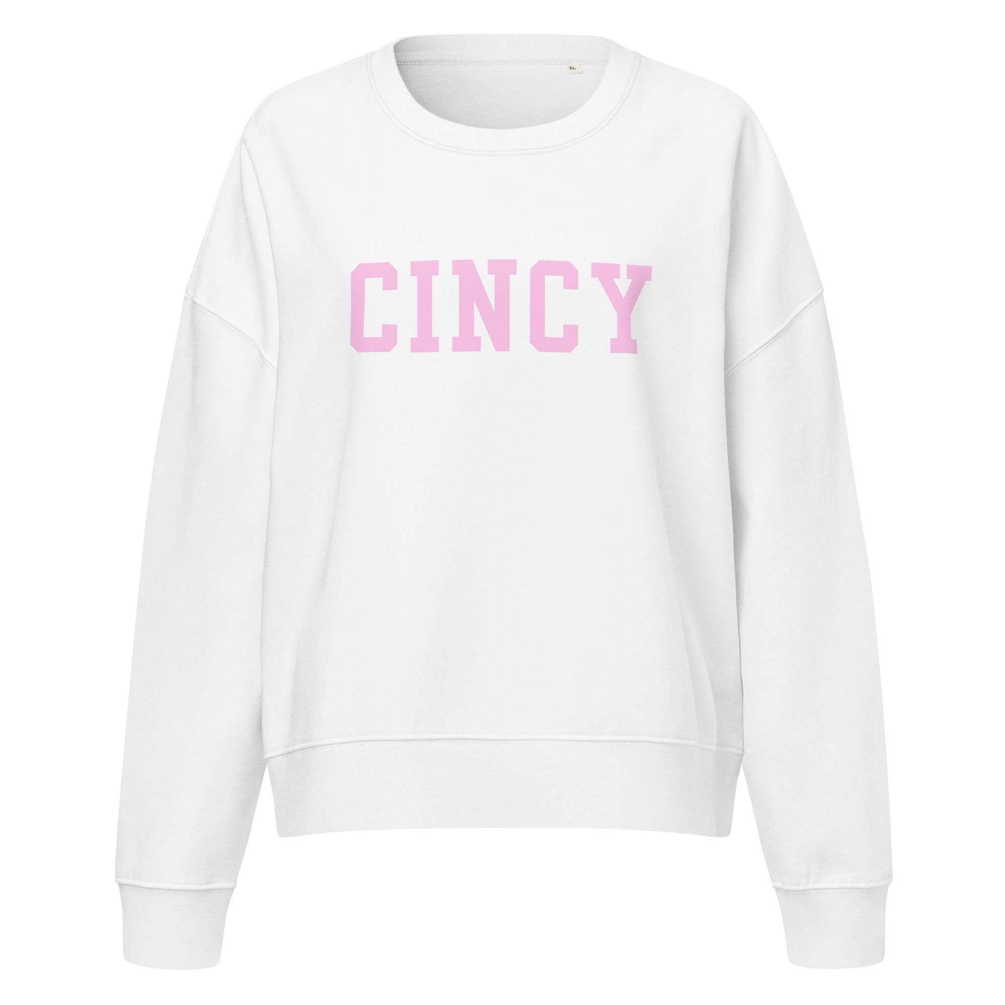 Pink Cincy Waist Length Crewneck Sweatshirt
