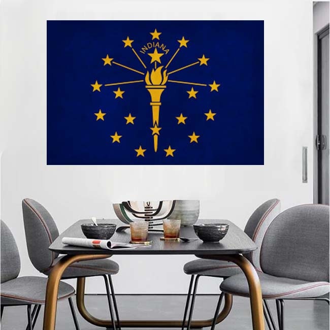 Distressed Indiana Flag Canvas Art Print