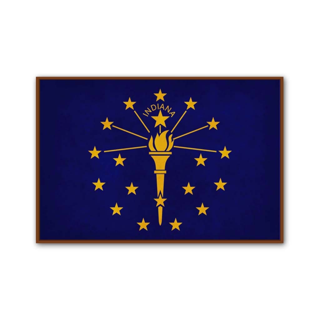 Distressed Indiana Flag Canvas Art Print