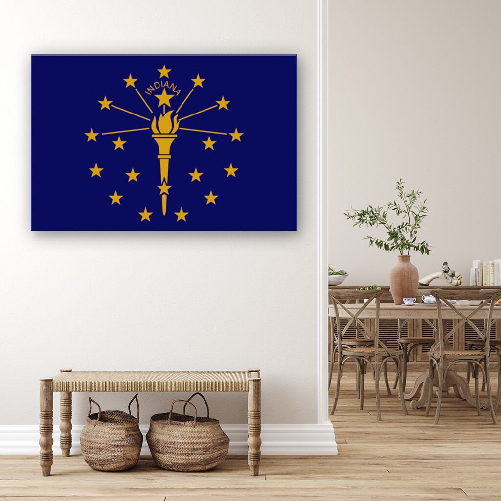 Indiana Flag Canvas Art Print