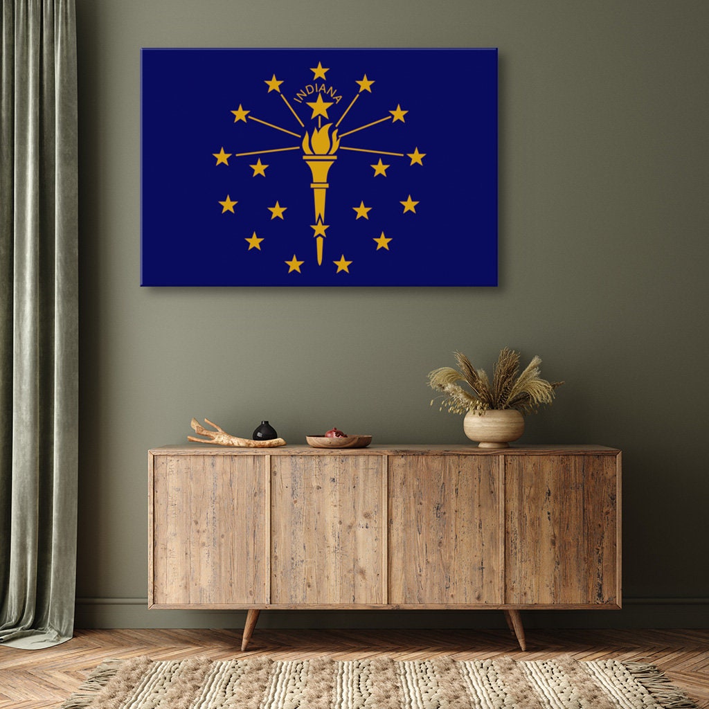 Indiana Flag Canvas Art Print