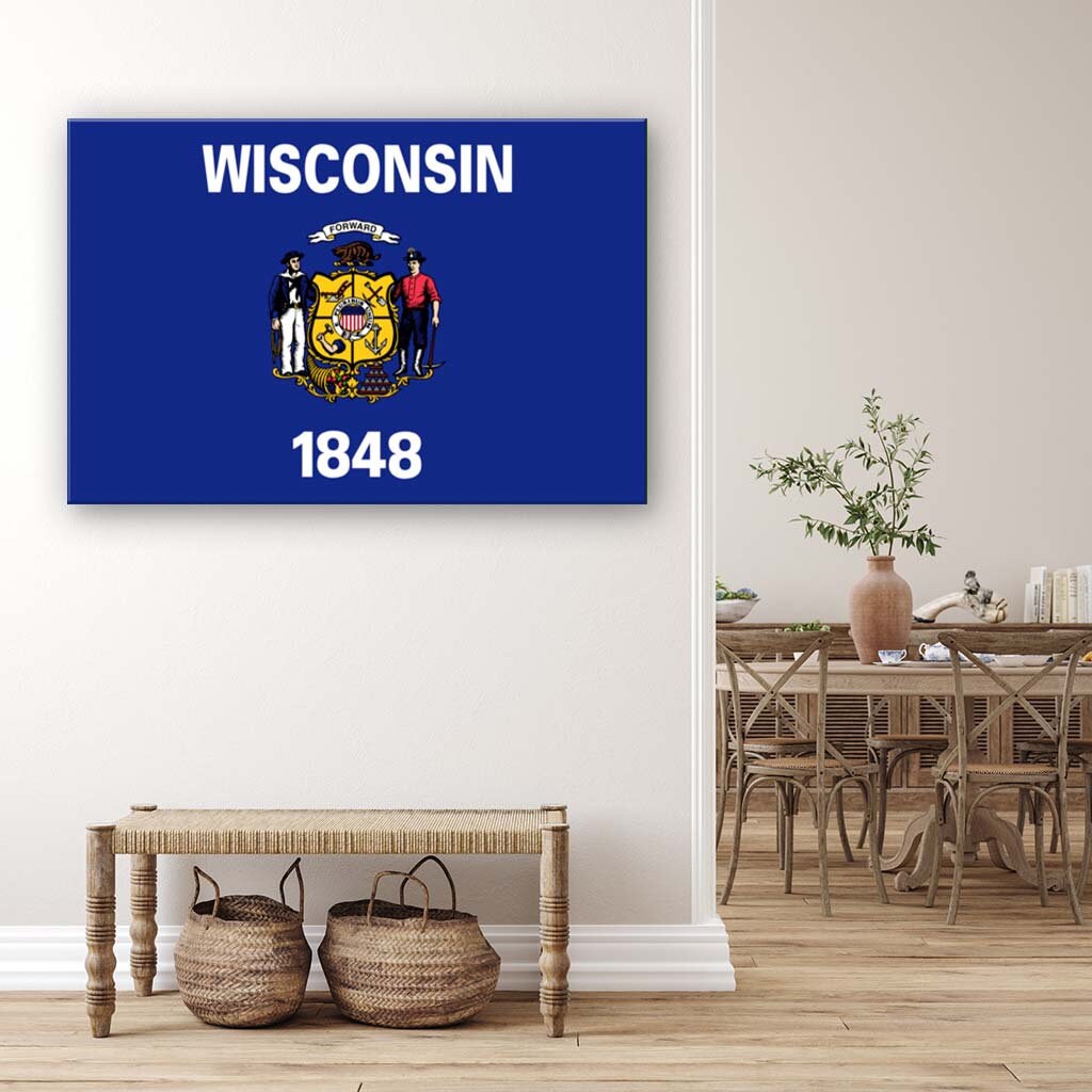 Wisconsin Flag Canvas Art Print