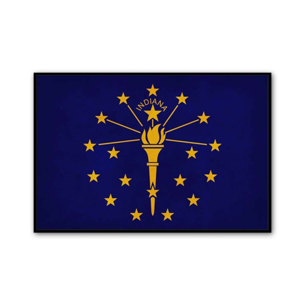 Distressed Indiana Flag Canvas Art Print