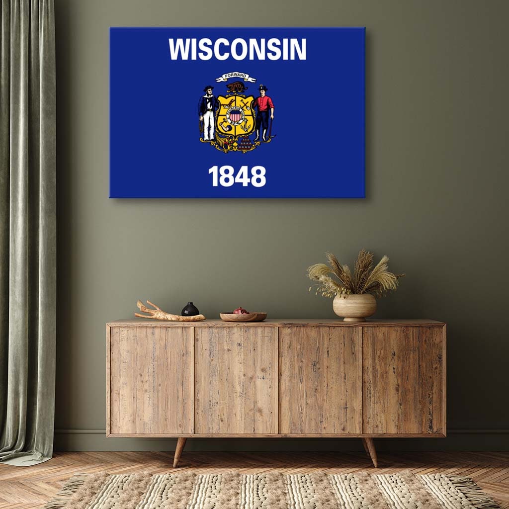 Wisconsin Flag Canvas Art Print