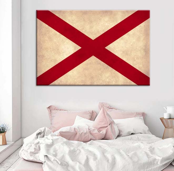 Distressed Alabama Flag Canvas Art Print